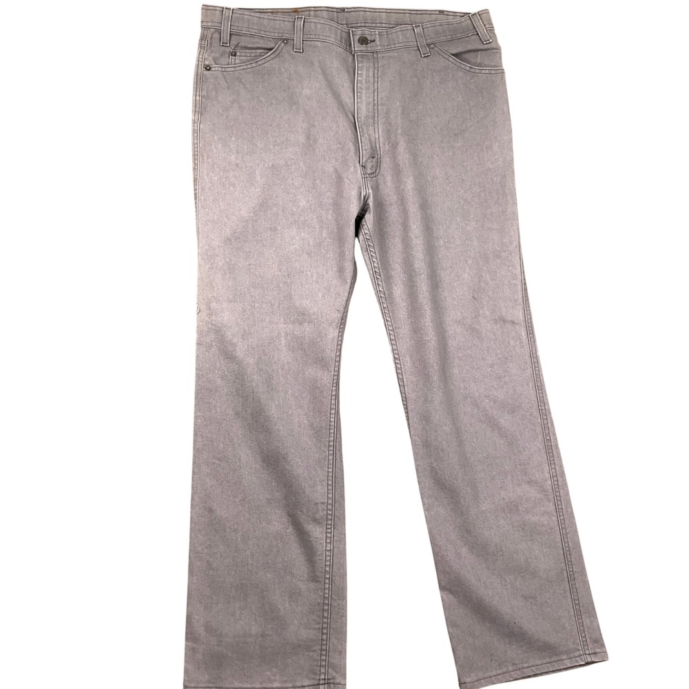 Levis Action Jeans Mens 42W 32L Lt Gray Wash‎ Straight Leg Trevira Denim USA 90s